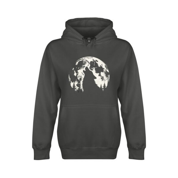 Lunar Echo: Embrace The Call Of The Wild | Camping Hiking - Unisex Premium Pullover Hoodie - Image 4