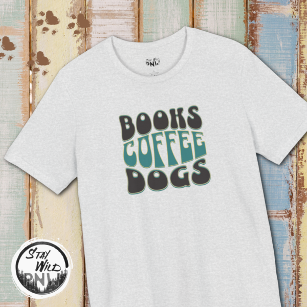Books Coffee Dogs Retro Style | Dog Lover | Coffee Lover | Unisex - Shirt