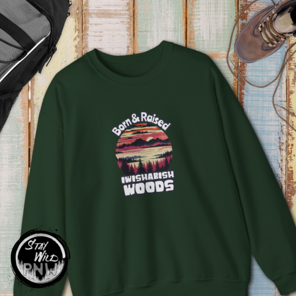 Born & Raised: IWISHABISH WOODS | Hiking Sweater For Her | Camping - Sweater