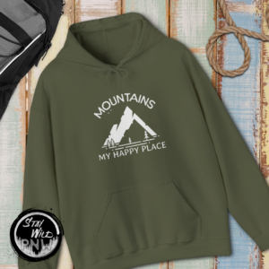 Mountains: My Happy Place | Outdoor Lover | Hiker | Unisex – Hoodie