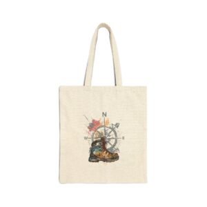 Adventure Awaits Hiking Boot Canvas Tote | Pacific Northwest Tote – Cotton Canvas Tote Bag