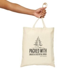 Packed With Snacks & Existential Dread | PNW Edition Tote | Seattle Vibes – Cotton Canvas Tote Bag