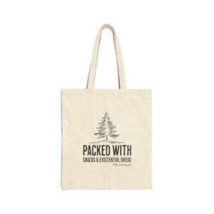 Packed With Snacks & Existential Dread | PNW Edition Tote | Seattle Vibes – Cotton Canvas Tote Bag