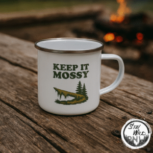 Keep It Mossy | Hiking Camping Mug | Outdoors Gear - Enamel Mug