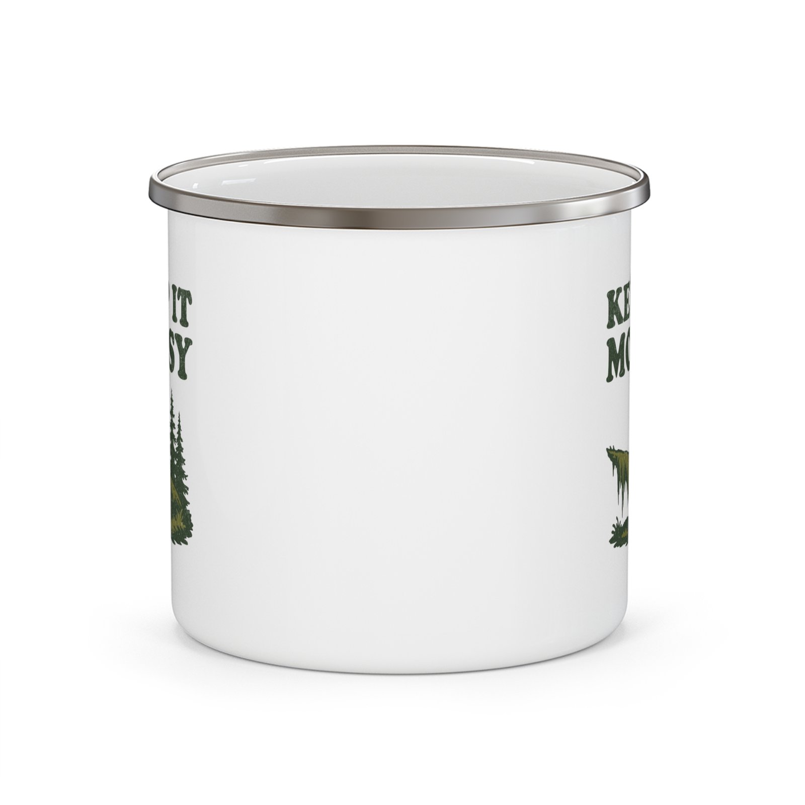 Keep It Mossy | Hiking Camping Mug | Outdoors Gear - Enamel Mug - Image 3