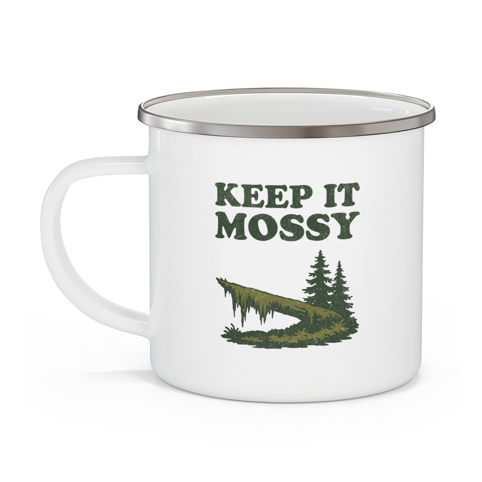 Keep It Mossy | Hiking Camping Mug | Outdoors Gear - Enamel Mug - Image 4