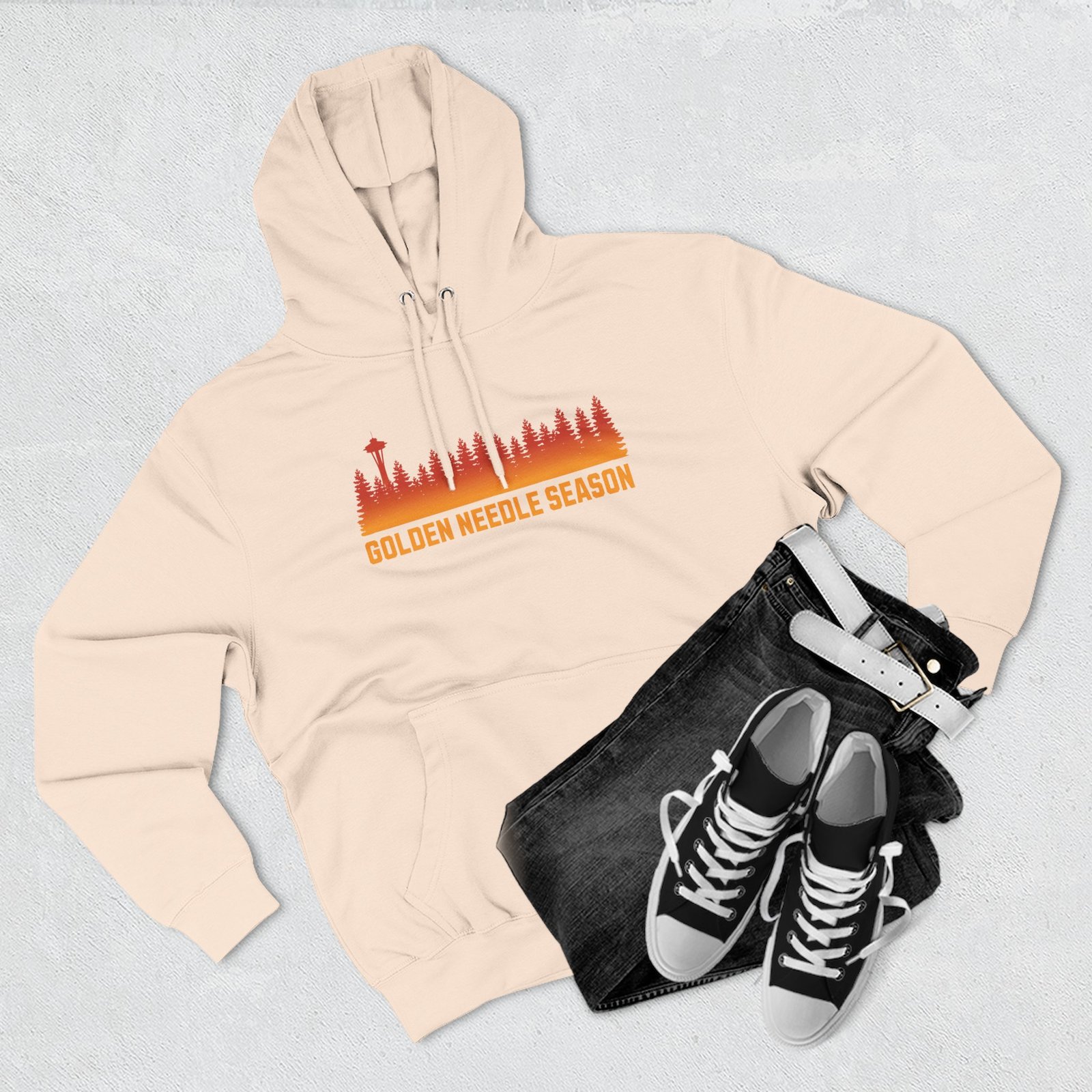 Golden Needle Season | PNW Larch Hiking Sweatshirt | Fall Trail Humor - Hoodie - Image 6