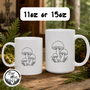 Mushroom Foraging | PNW Coffee Cup | Simple Mushroom Logo – Mugs