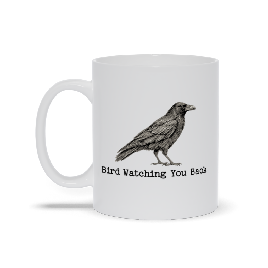 Bird Watching You Back | Funny PNW Raven Coffee Cup | Dry Humor Wildlife - Mugs - Image 3