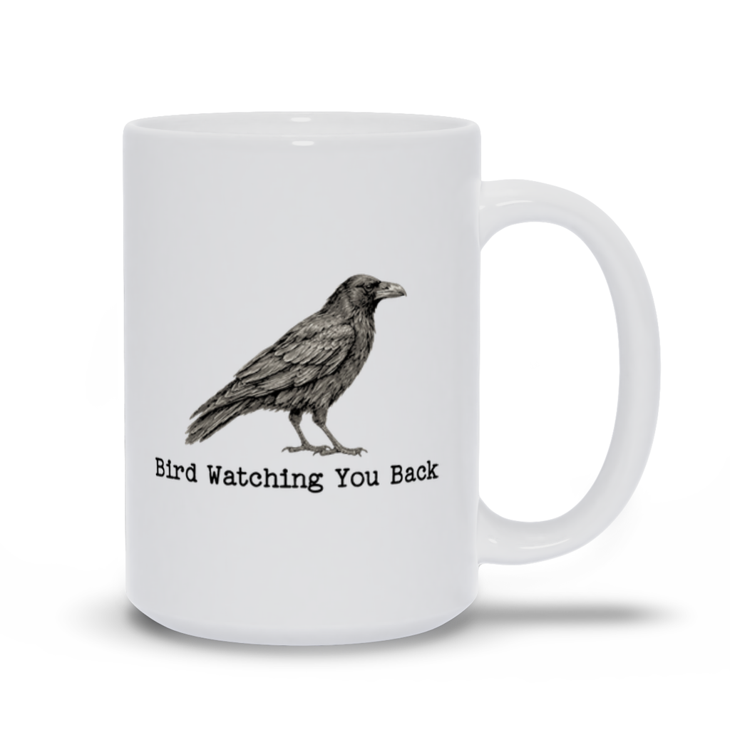 Bird Watching You Back | Funny PNW Raven Coffee Cup | Dry Humor Wildlife - Mugs - Image 6