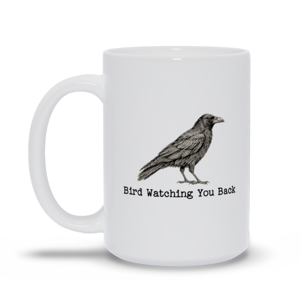 Bird Watching You Back | Funny PNW Raven Coffee Cup | Dry Humor Wildlife - Mugs - Image 7