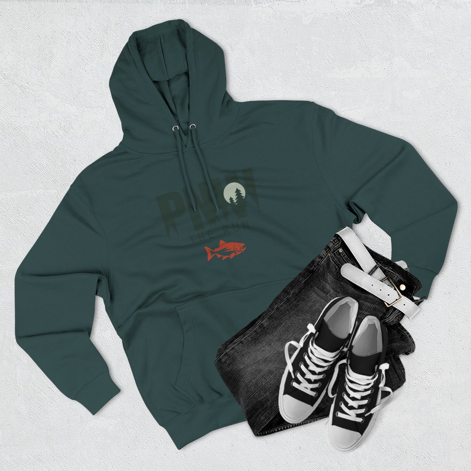 PNW The Run Hoodie | Salmon Run Season Hooded Sweatshirt | PNW Unisex - Hoodie - Image 11